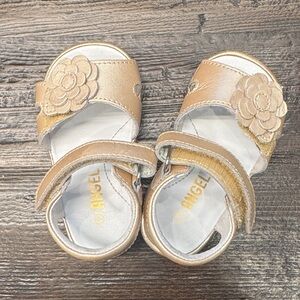 Angel Kids Brown Floral Sandals